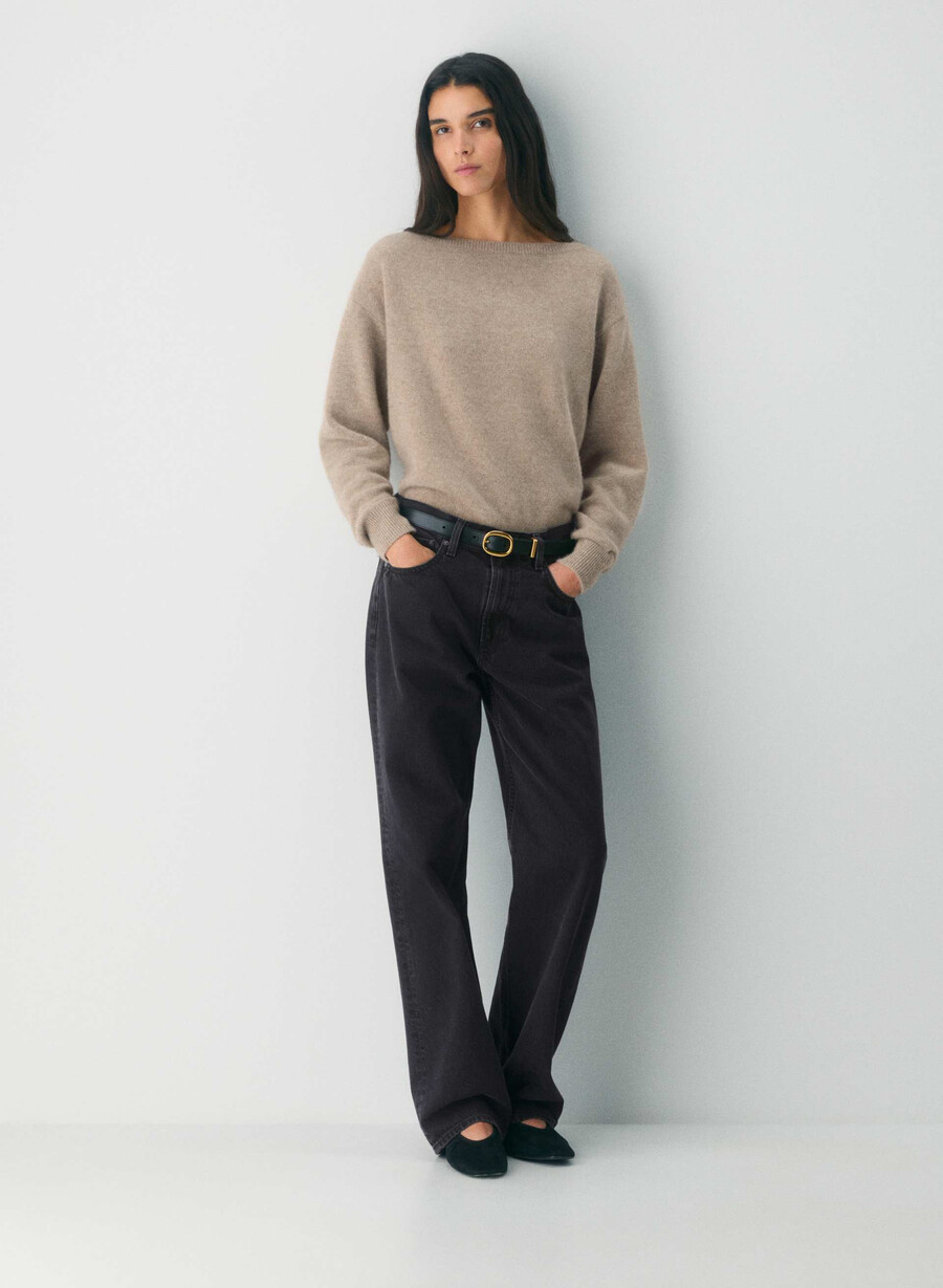 essential cashmere nuance sweater undyed hthr nmd taupe