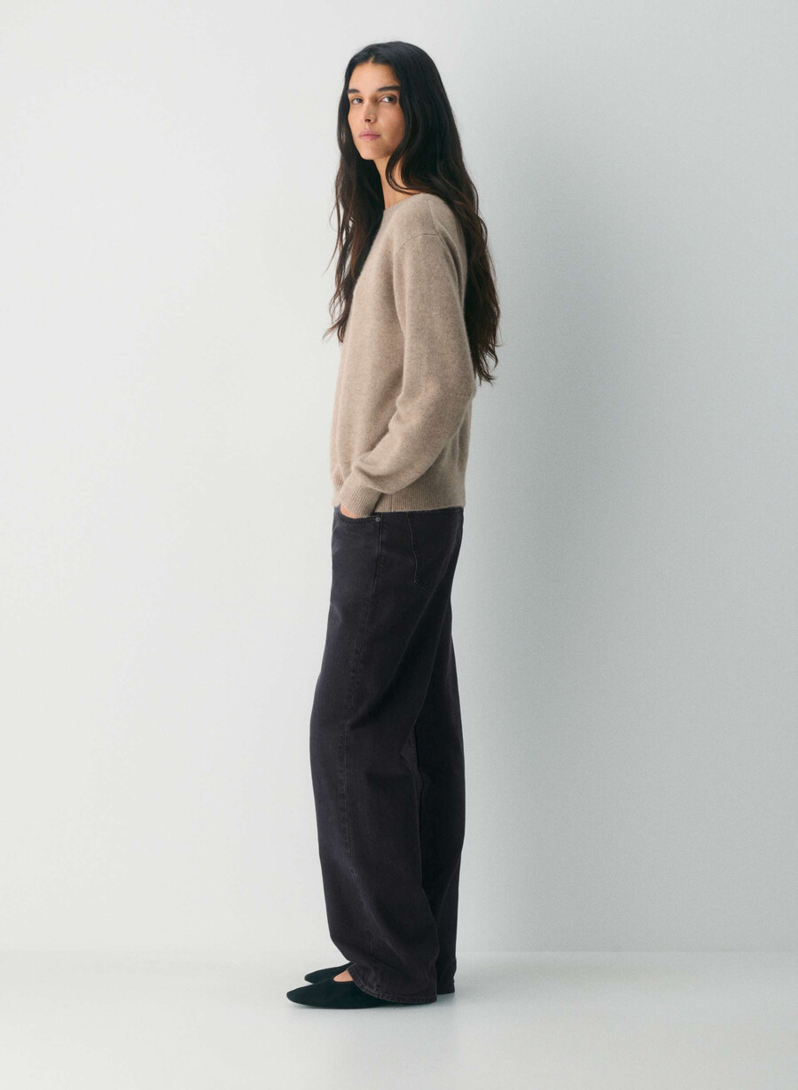 essential cashmere nuance sweater undyed hthr nmd taupe