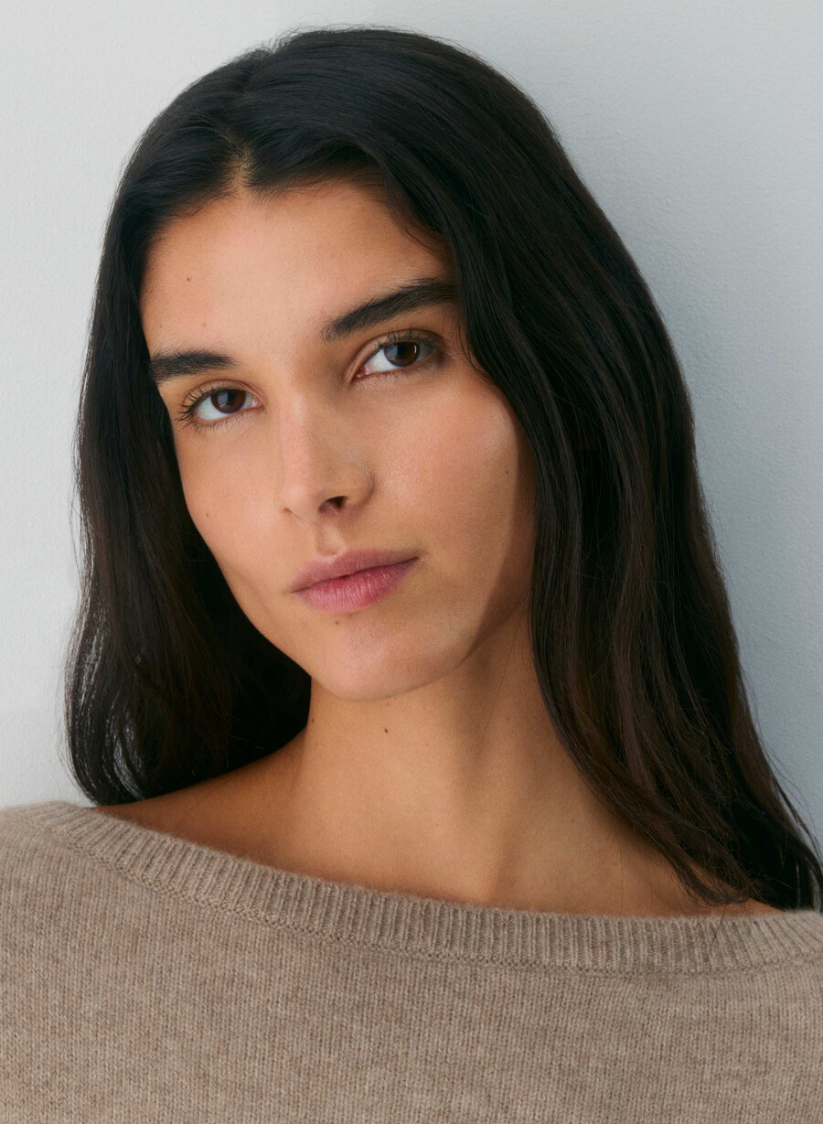 essential cashmere nuance sweater undyed hthr nmd taupe