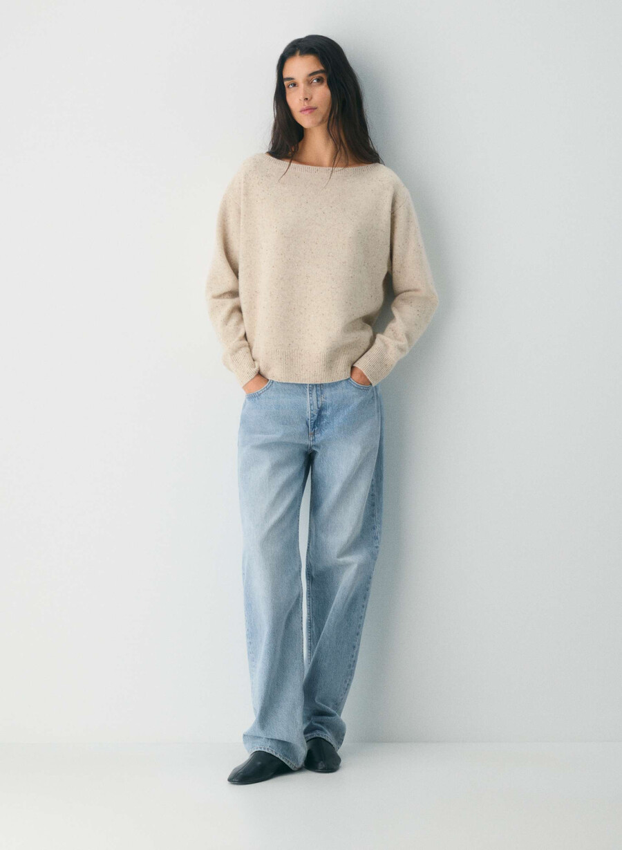 essential cashmere nuance sweater undyed spck oat beige