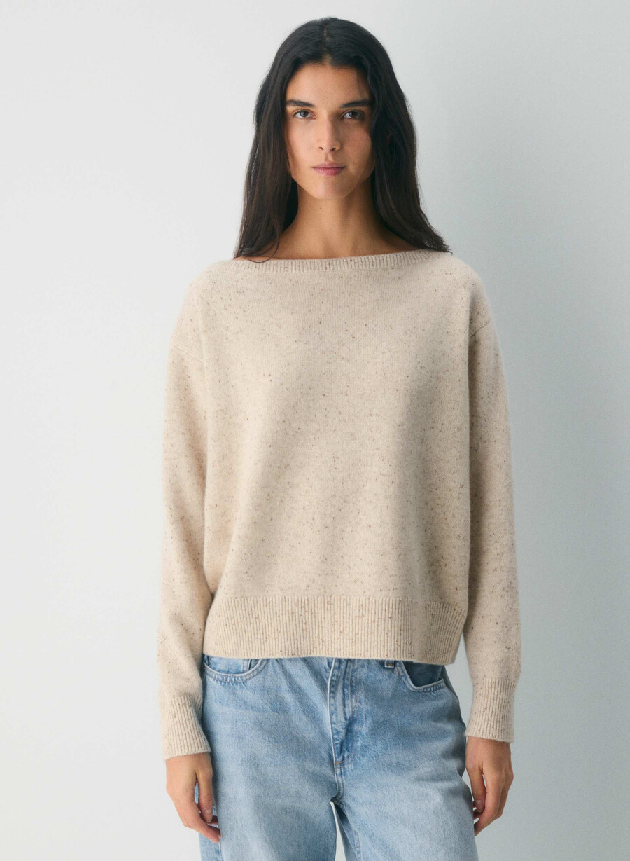essential cashmere nuance sweater undyed spck oat beige
