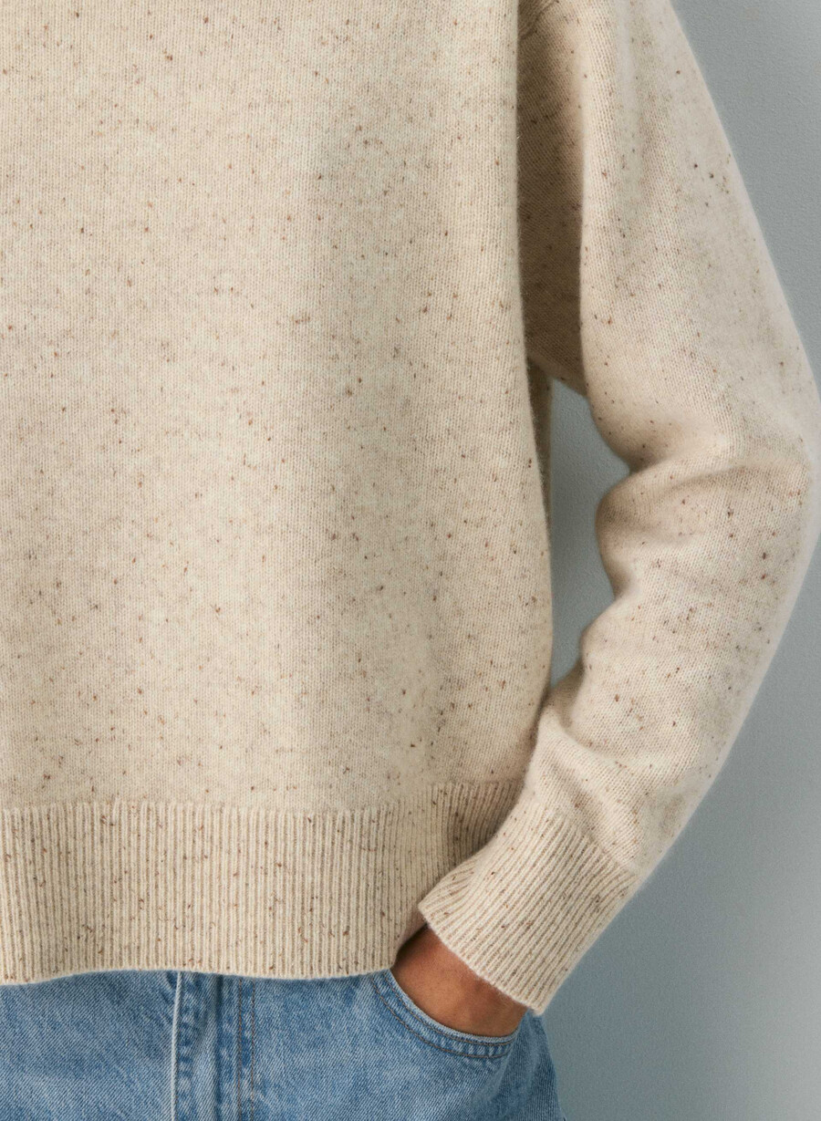 essential cashmere nuance sweater undyed spck oat beige