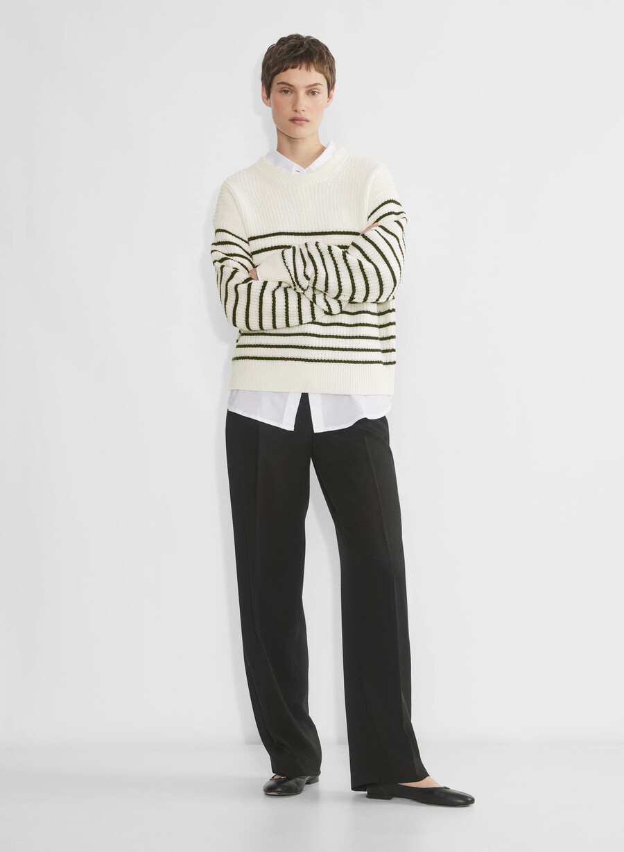 maria merino wool sweater drk nt navy avorio