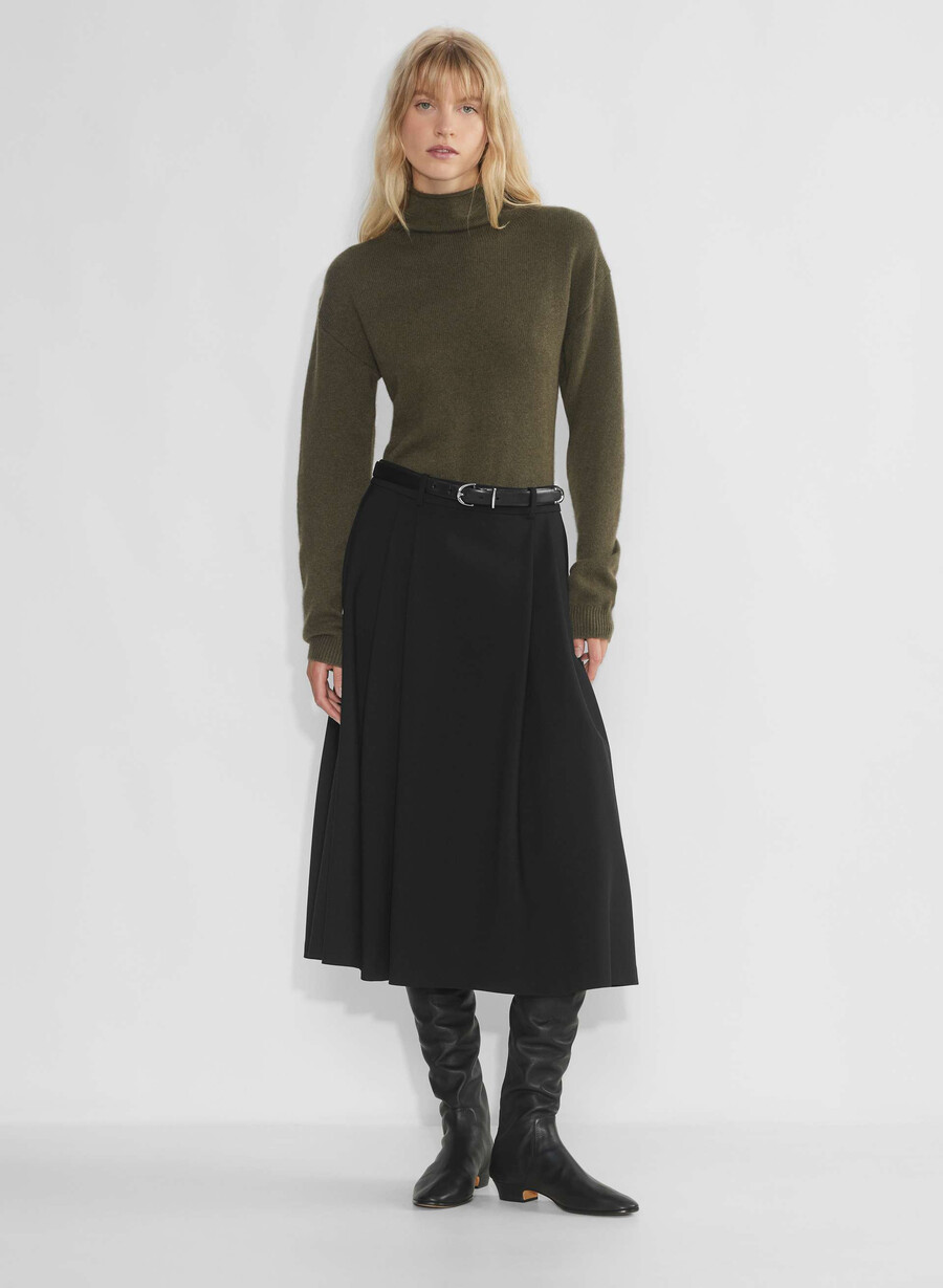 cashmere mockneck sweater dark olive