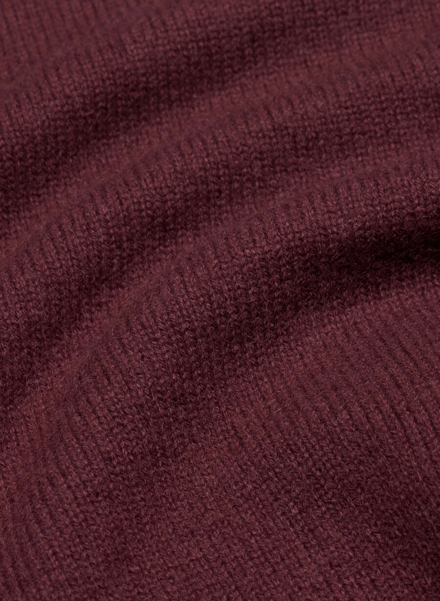 cashmere mockneck sweater sumac burgundy