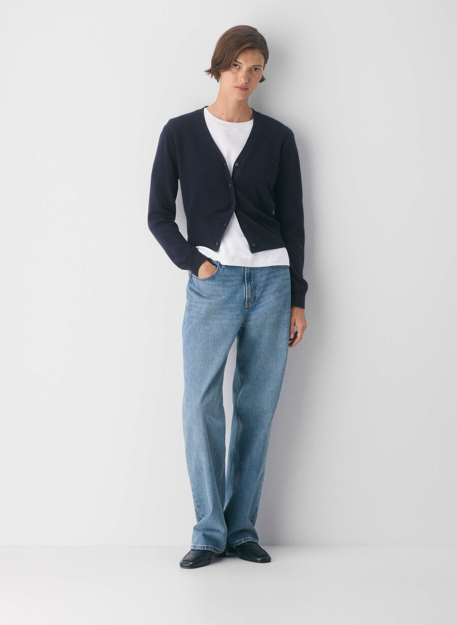 bare cashmere v-neck cardigan admiral