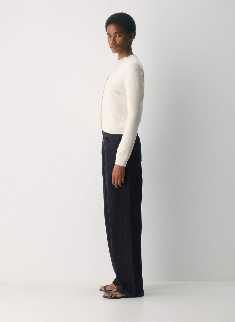 bare cashmere v-neck cardigan light birch