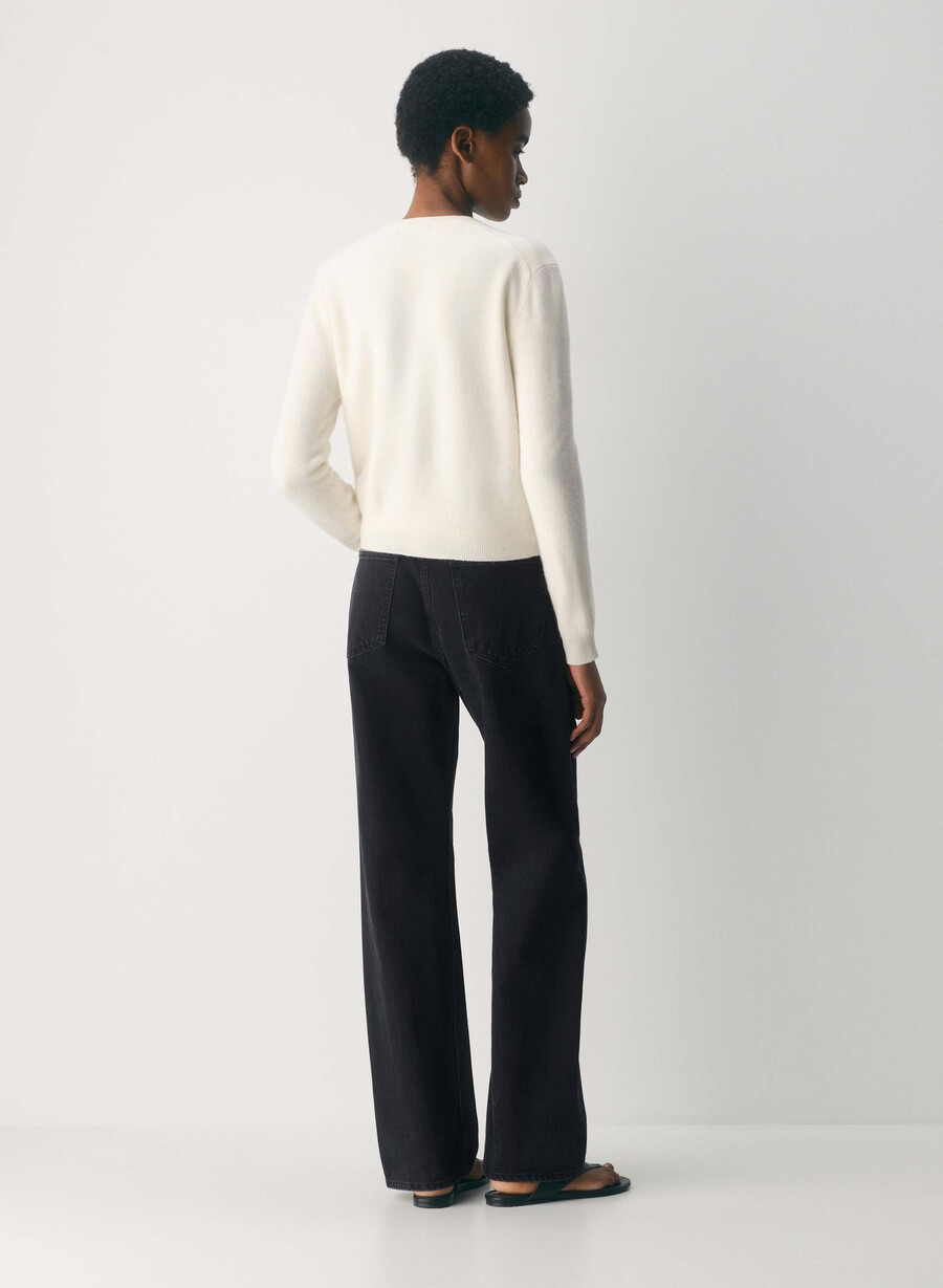 bare cashmere v-neck cardigan light birch