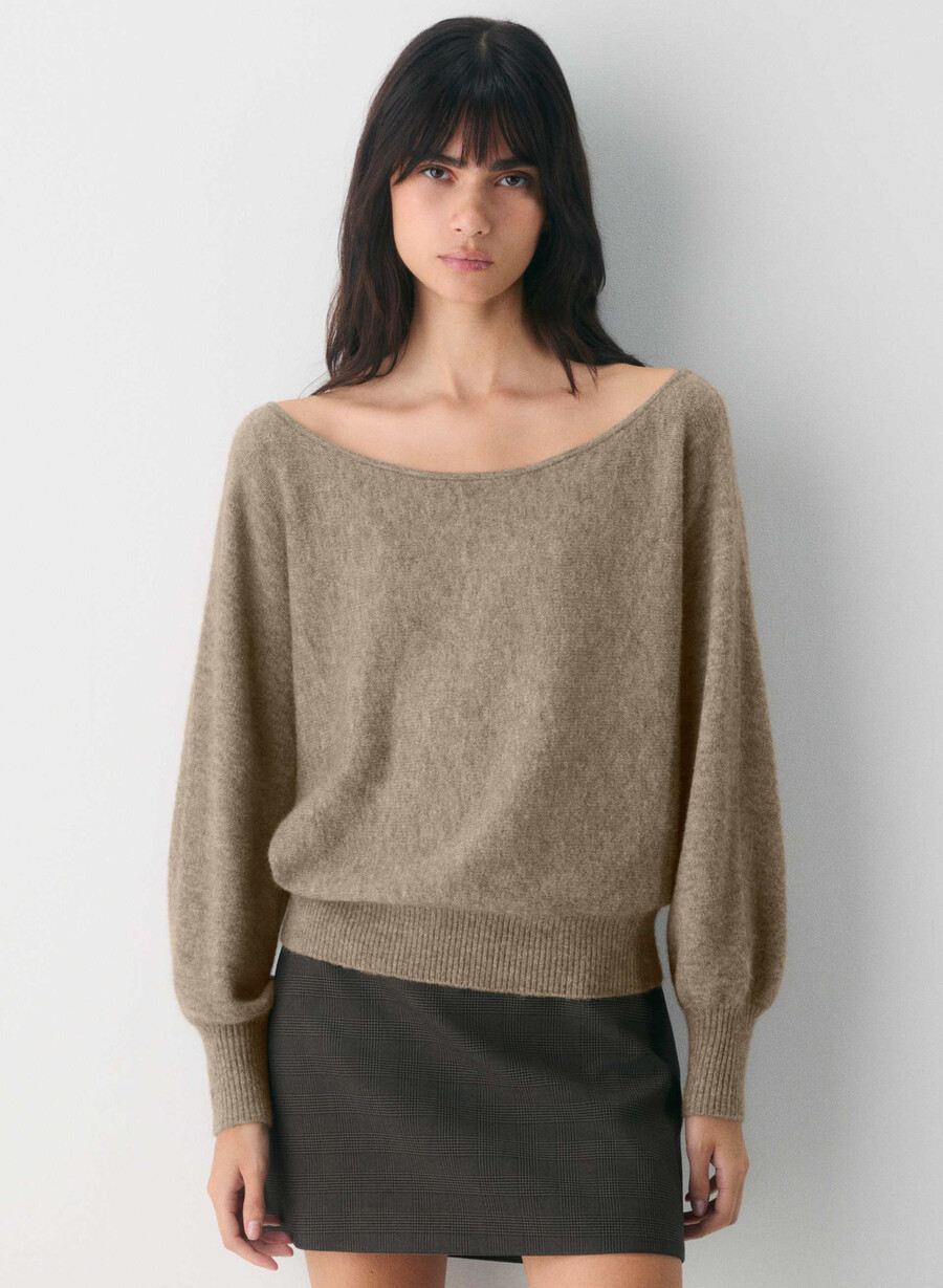 softspoke rhoda sweater heather nomad taupe