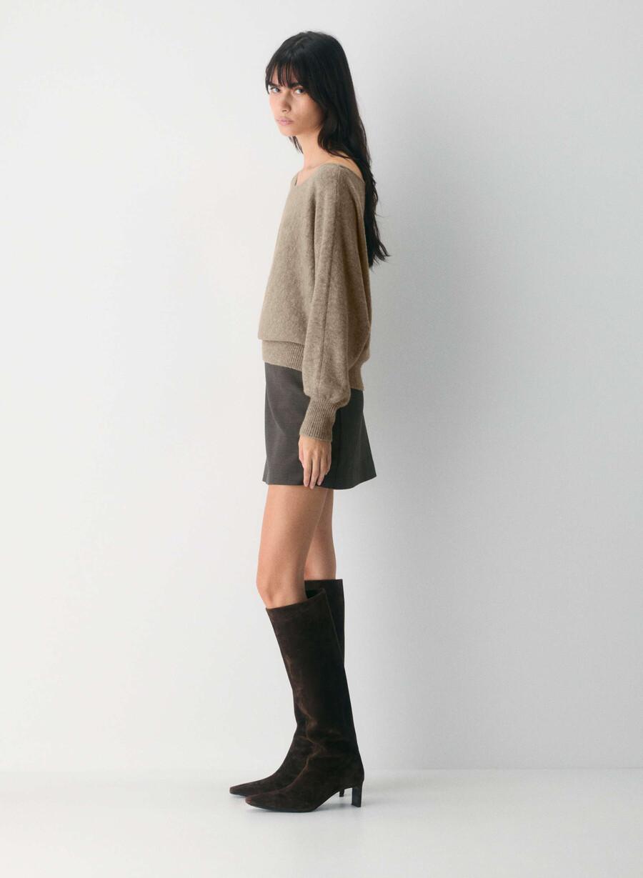 softspoke rhoda sweater heather nomad taupe