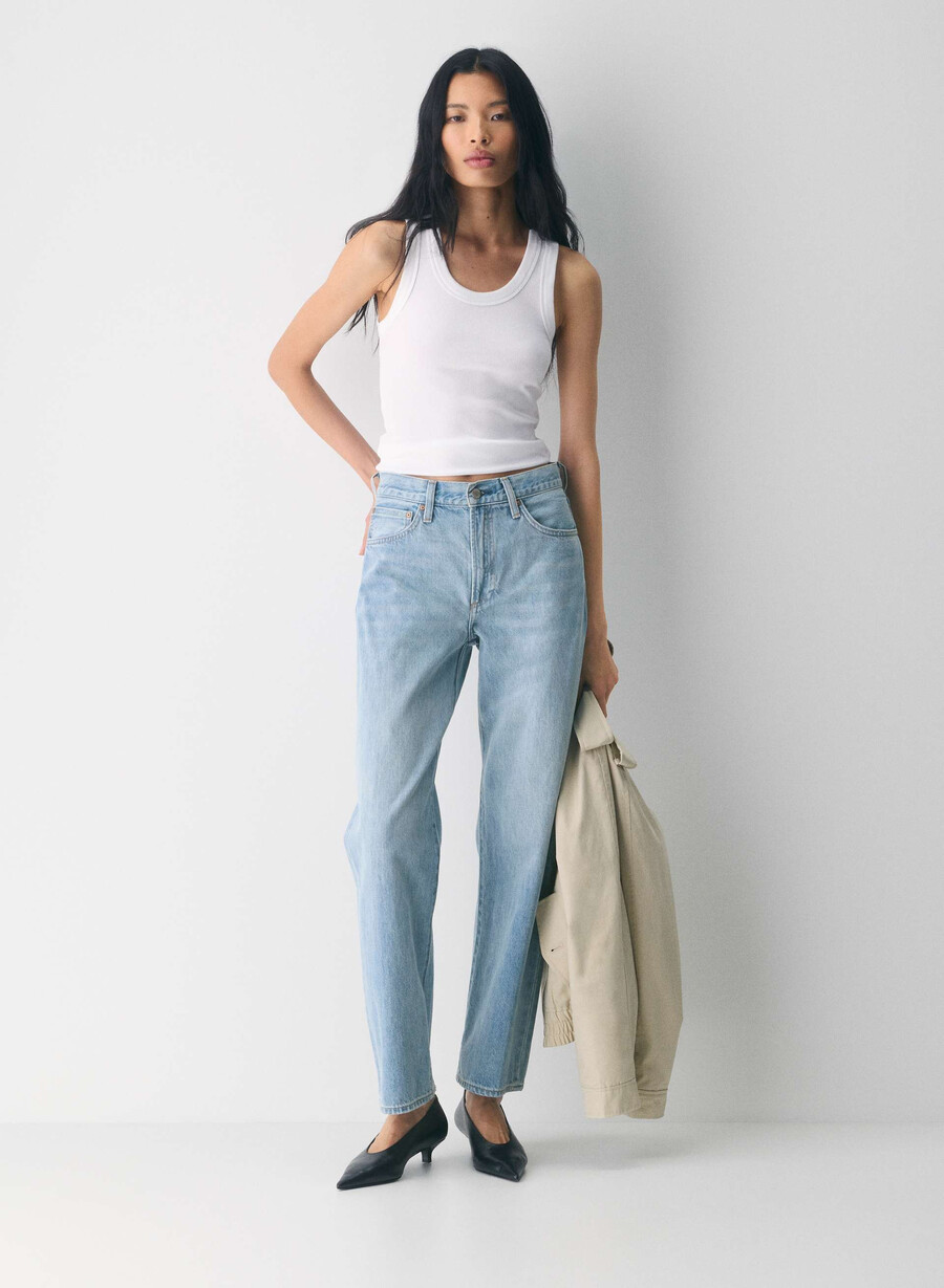 denim forum the 90s marlo hi-rise baggy jean 7 yrs bleu taboo
