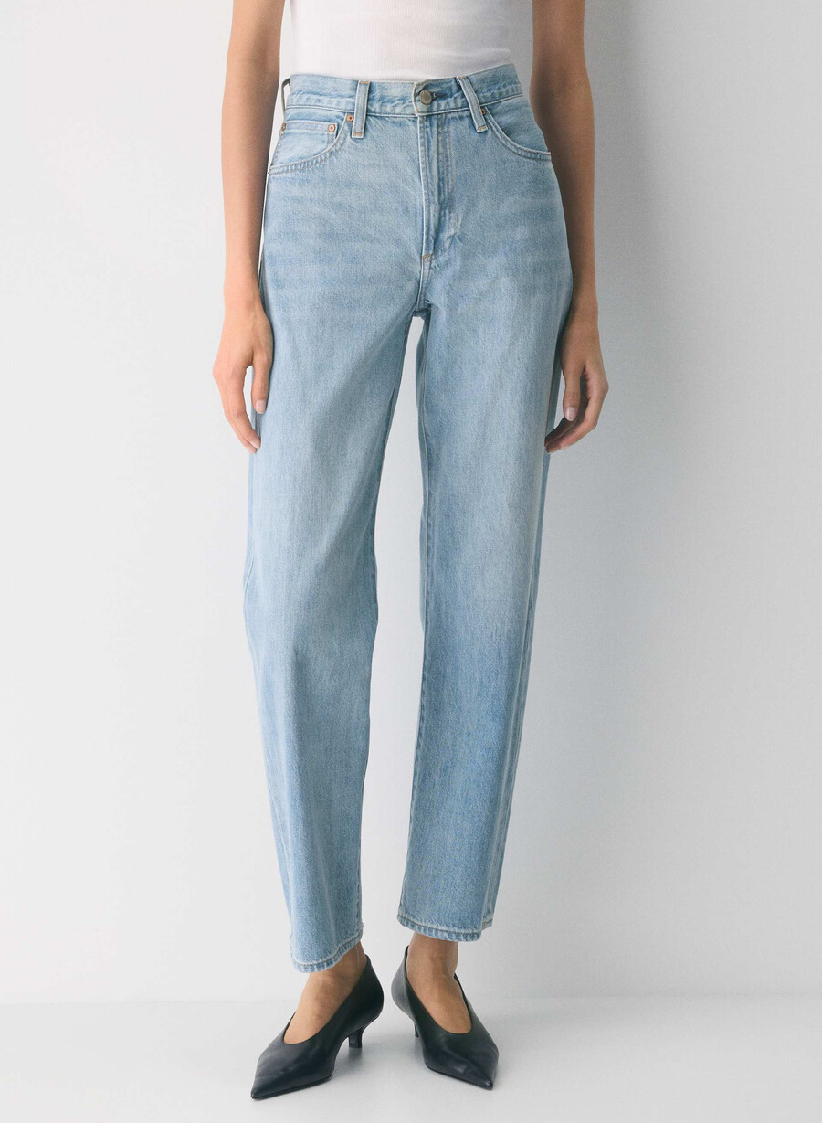 denim forum the 90s marlo hi-rise baggy jean 7 yrs bleu taboo