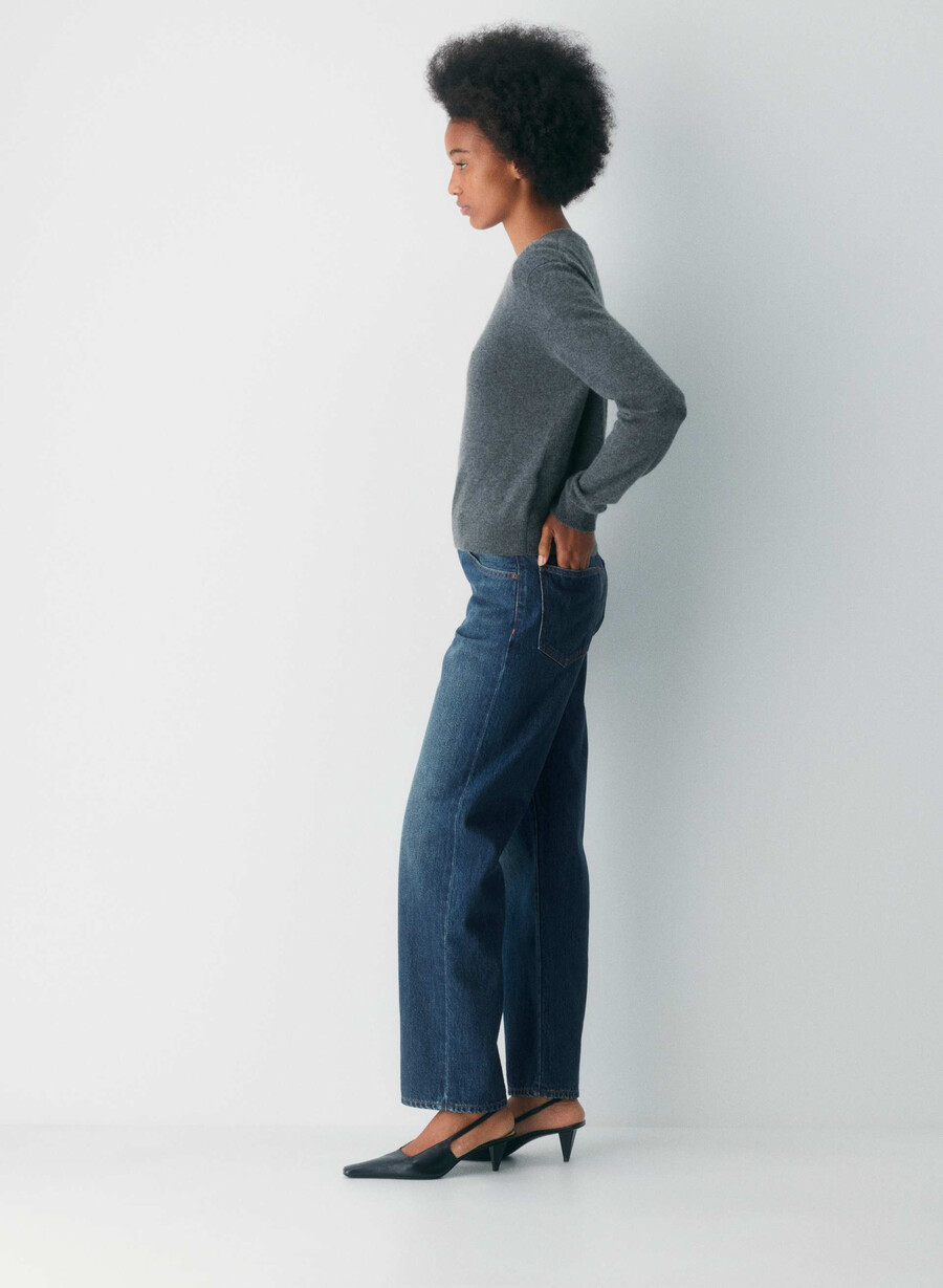 denim forum the 90s marlo hi-rise baggy jean be about dark bleu