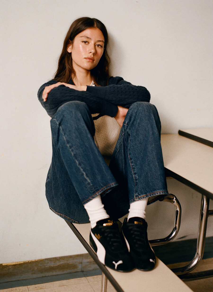 denim forum the 90s marlo hi-rise baggy jean be about dark bleu
