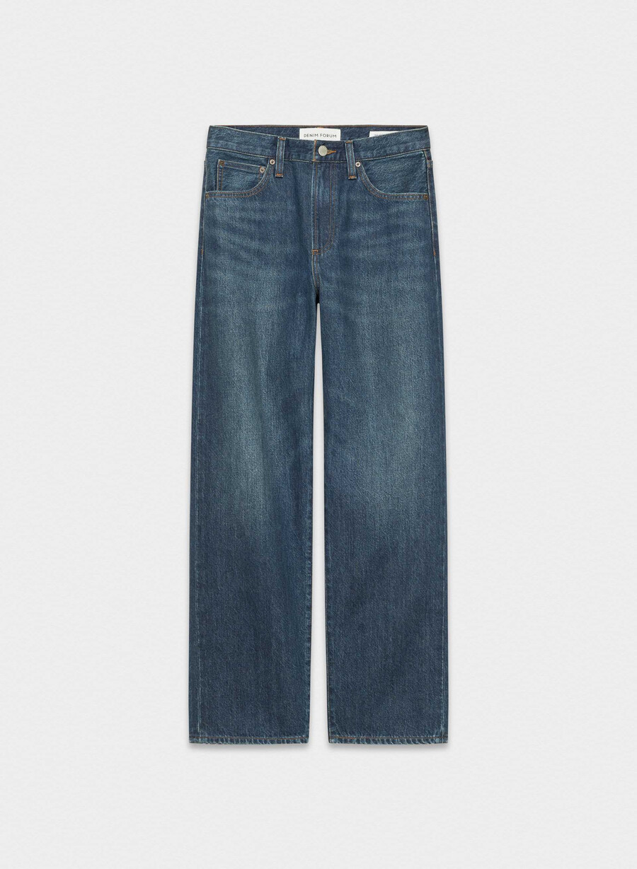 denim forum the 90s marlo hi-rise baggy jean be about dark bleu