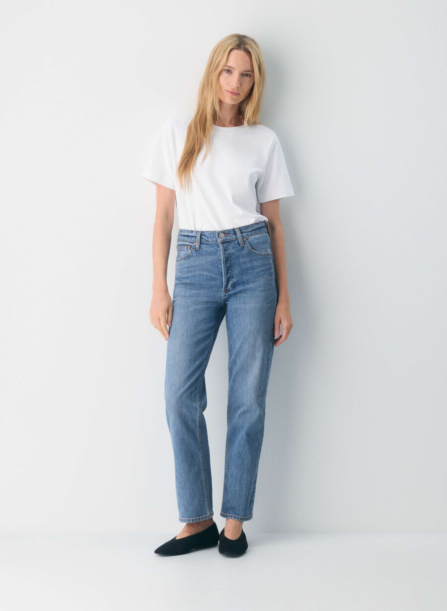denim forum the arlo hi-rise straight jean 5 yrs kiss n tell bl