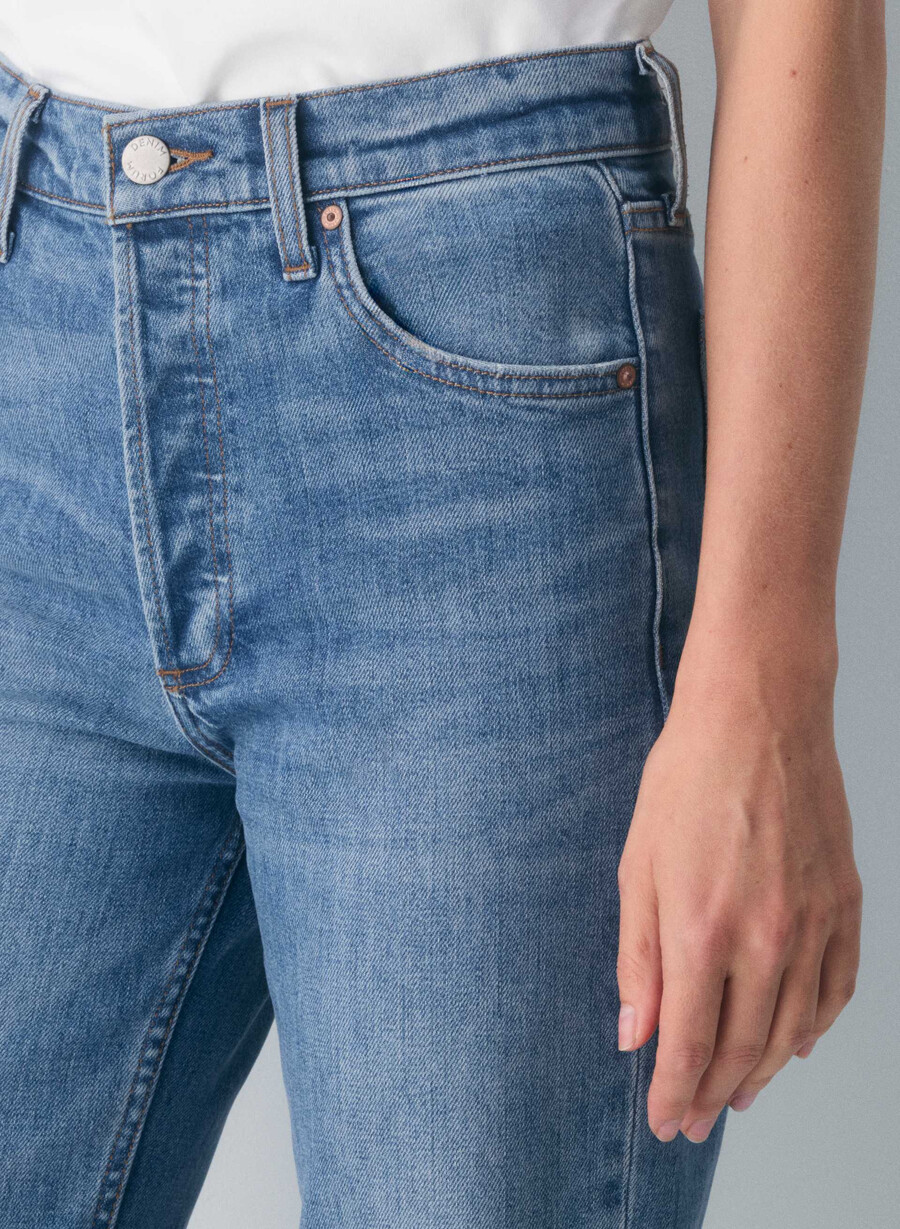 denim forum the arlo hi-rise straight jean 5 yrs kiss n tell bl