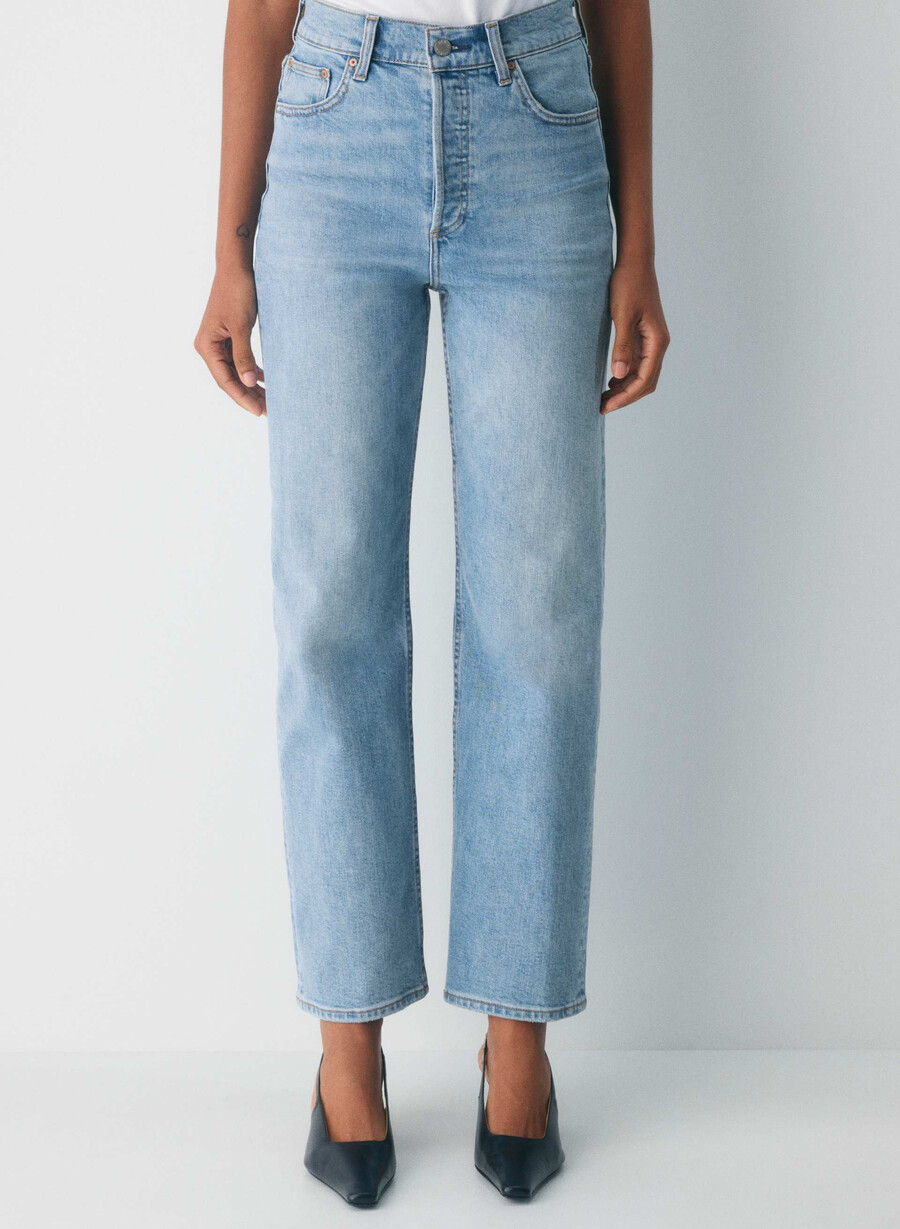 denim forum the arlo hi-rise straight jean 7 yrs bleu taboo