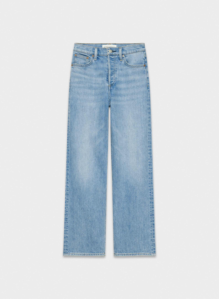 denim forum the arlo hi-rise straight jean 7 yrs bleu taboo