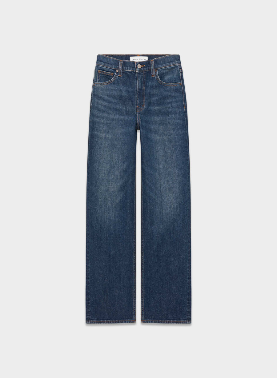 denim forum the arlo hi-rise straight jean be about dark bleu