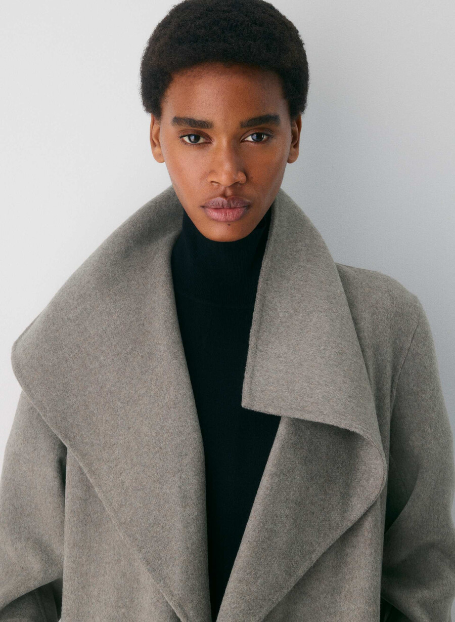 portfolio double face coat - luxe wool cashmere heather dark taupe