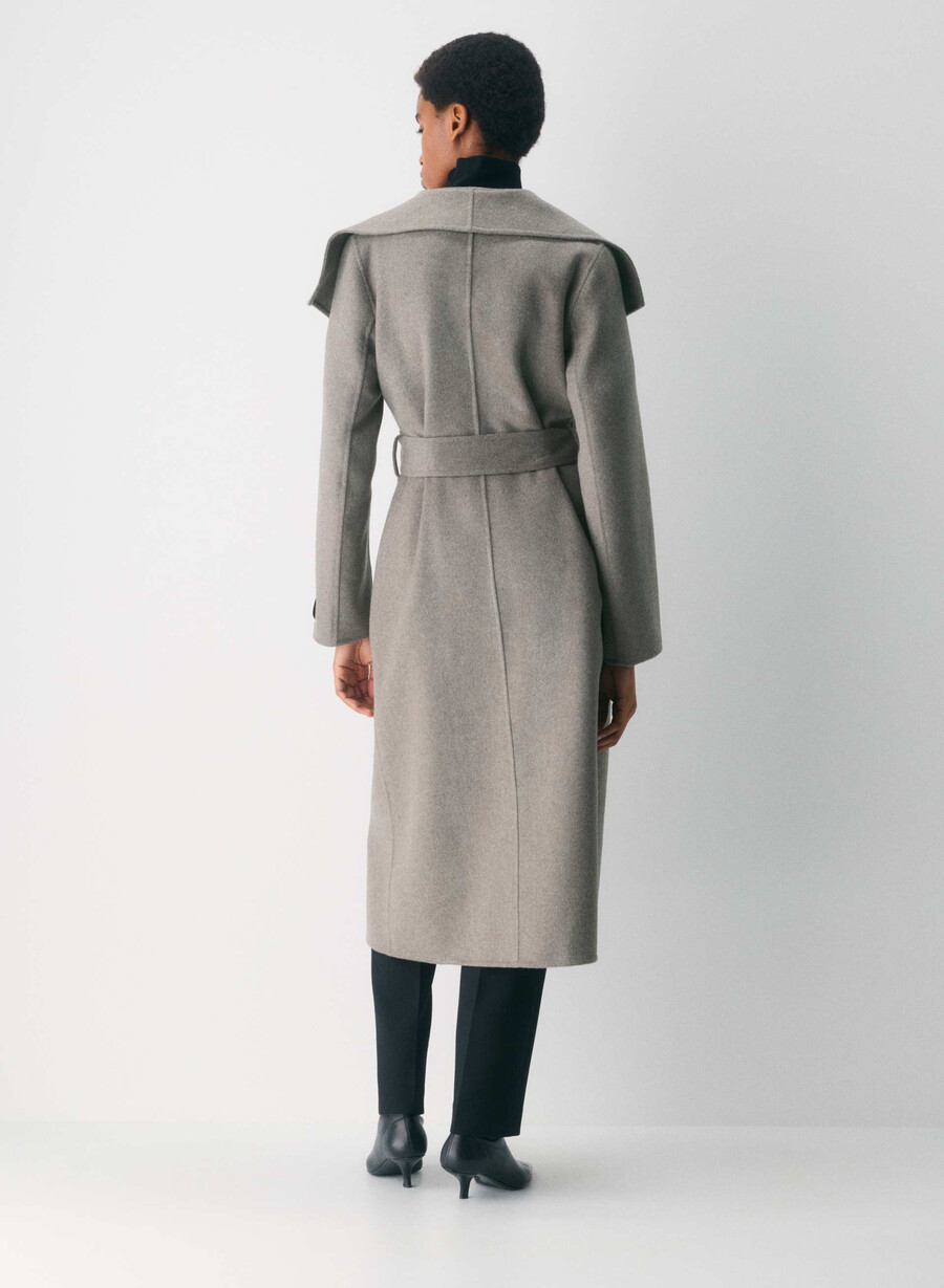 portfolio double face coat - luxe wool cashmere heather dark taupe