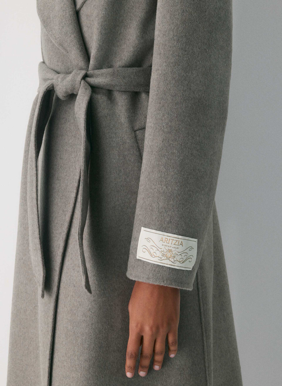 portfolio double face coat - luxe wool cashmere heather dark taupe