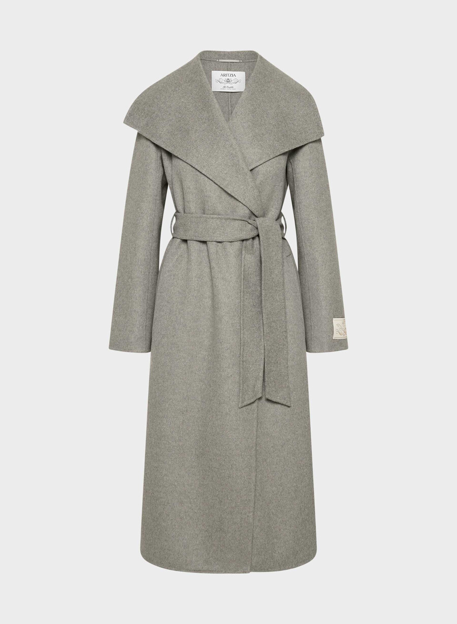 portfolio double face coat - luxe wool cashmere heather dark taupe