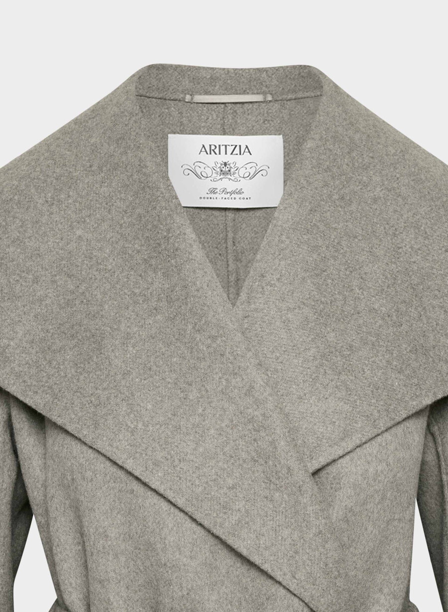 portfolio double face coat - luxe wool cashmere heather dark taupe