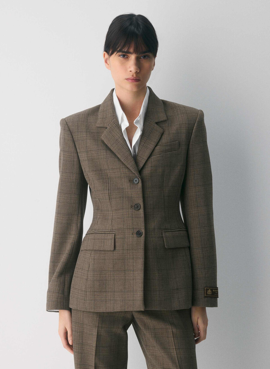 standout blazer - ressential tyson chk browntaup