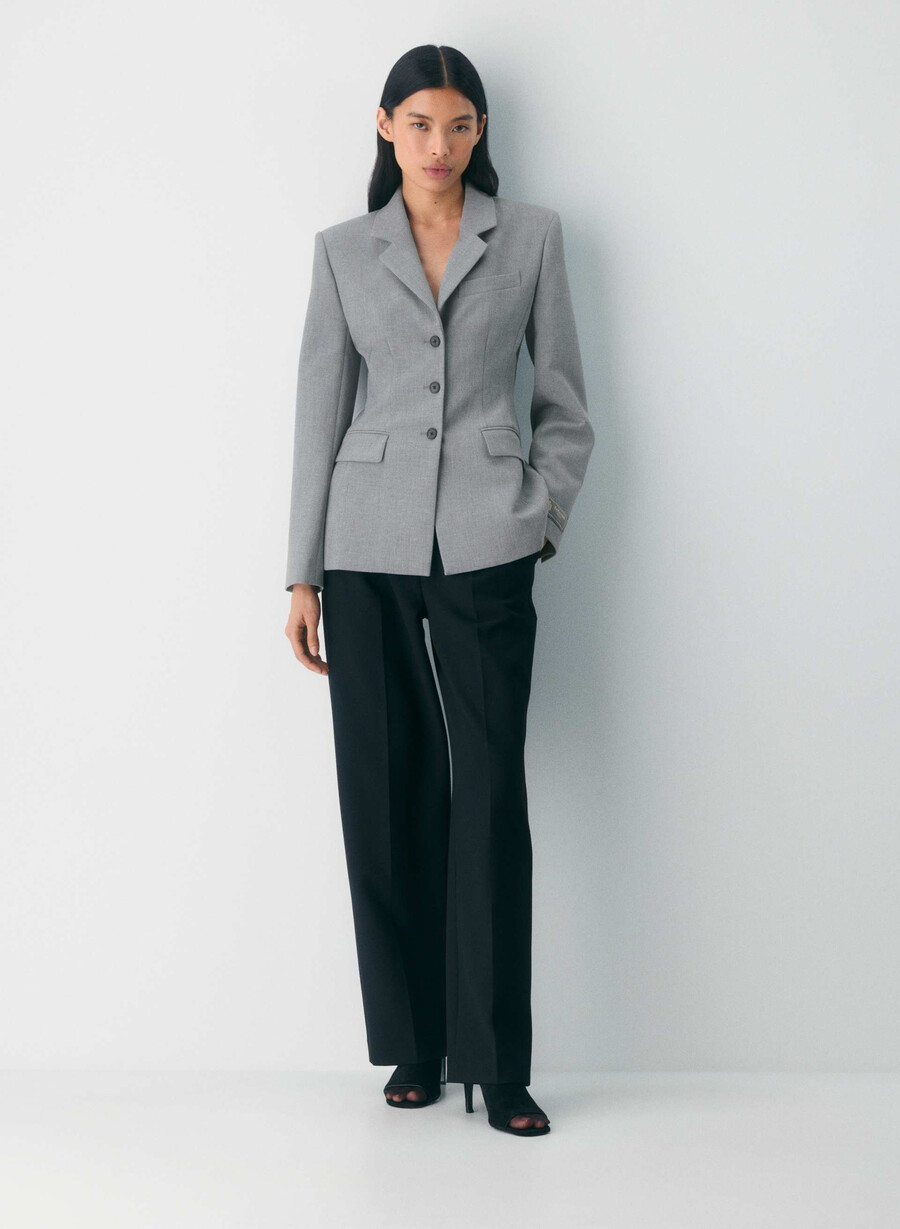standout blazer - ressential heather dark grey