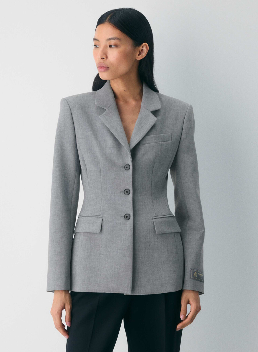 standout blazer - ressential heather dark grey
