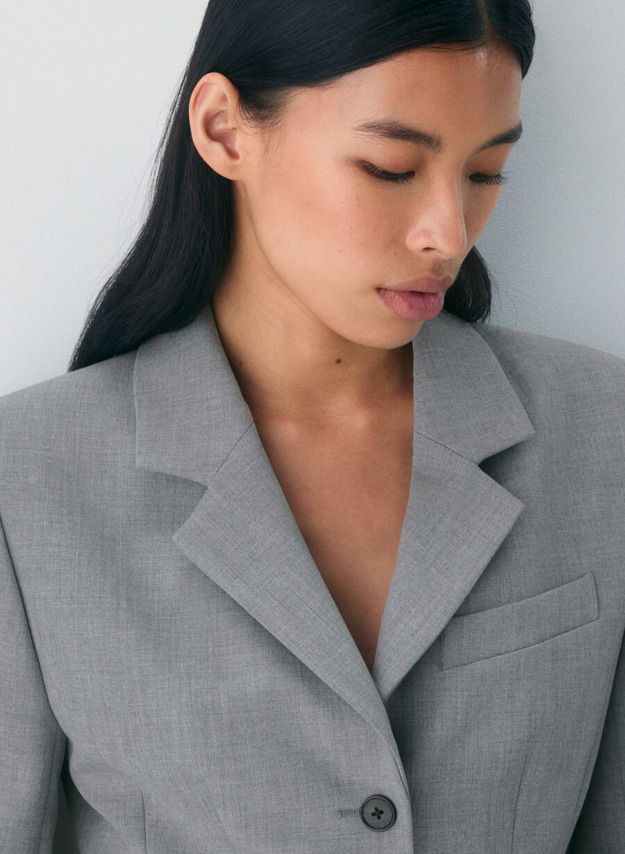 standout blazer - ressential heather dark grey