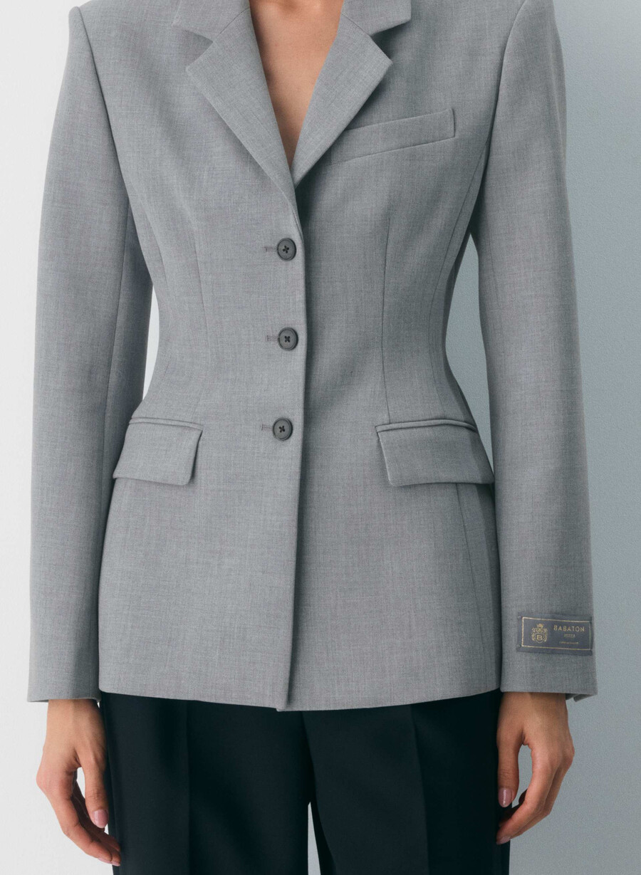 standout blazer - ressential heather dark grey