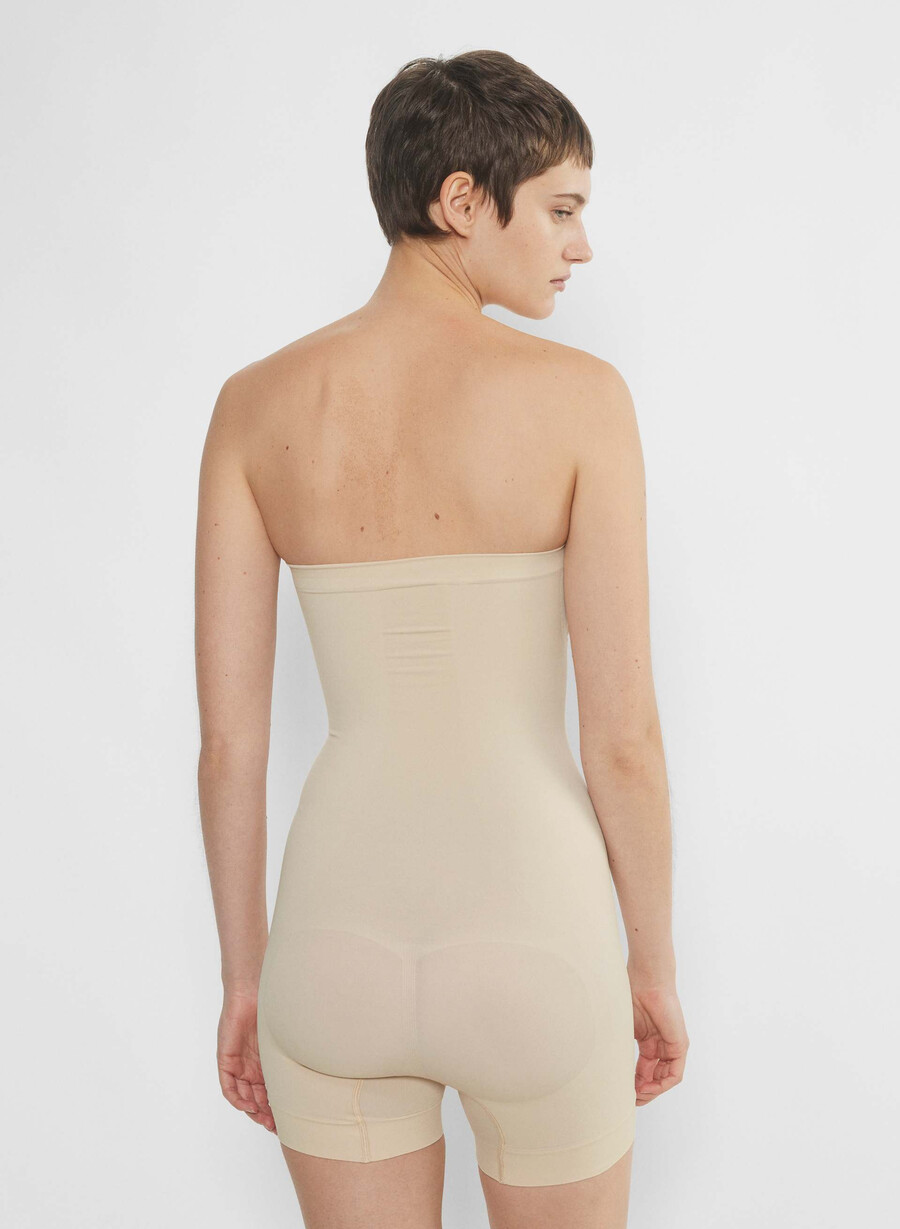 shapeenhance strapless romper sand