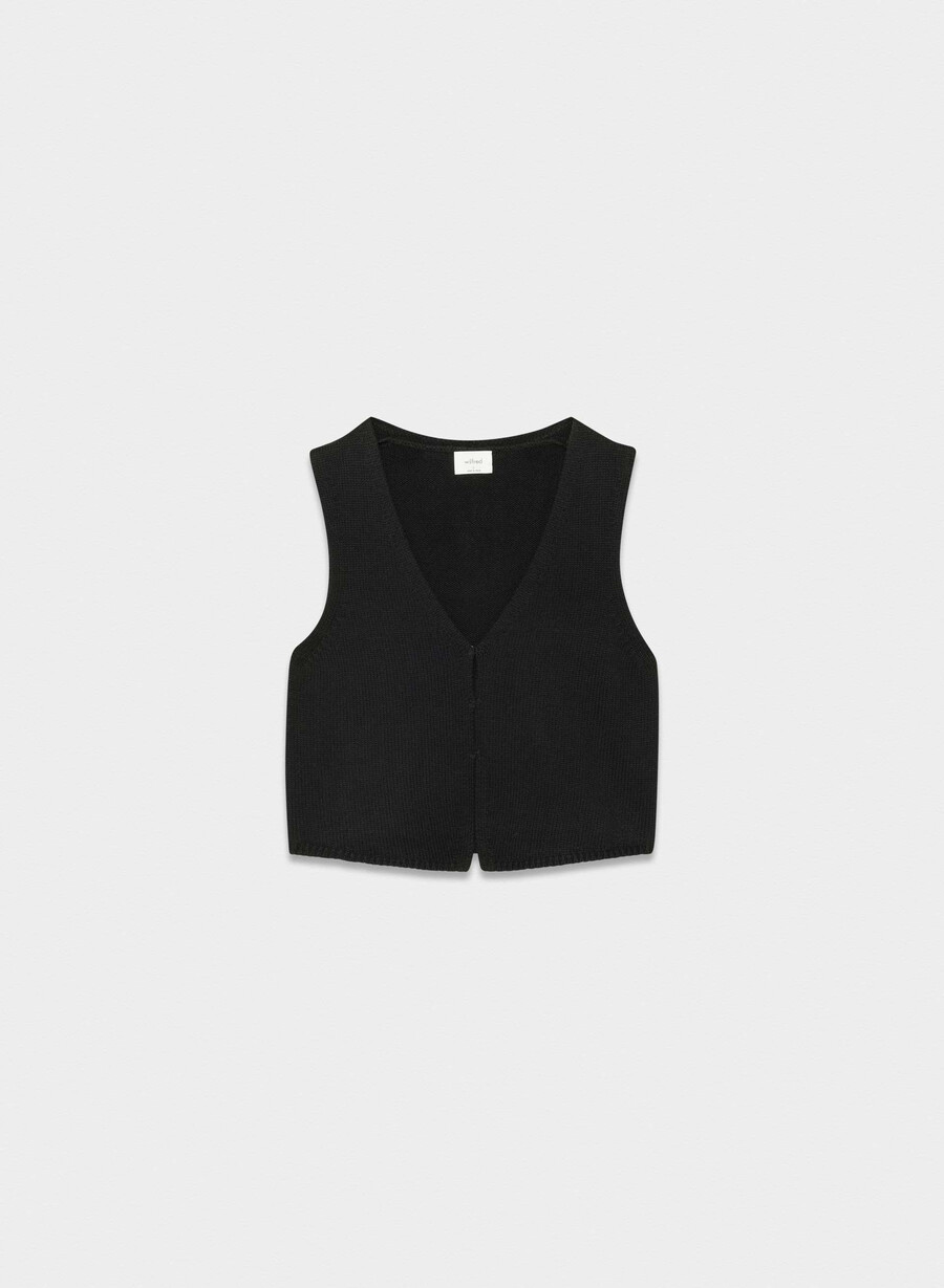 basque sweater vest black
