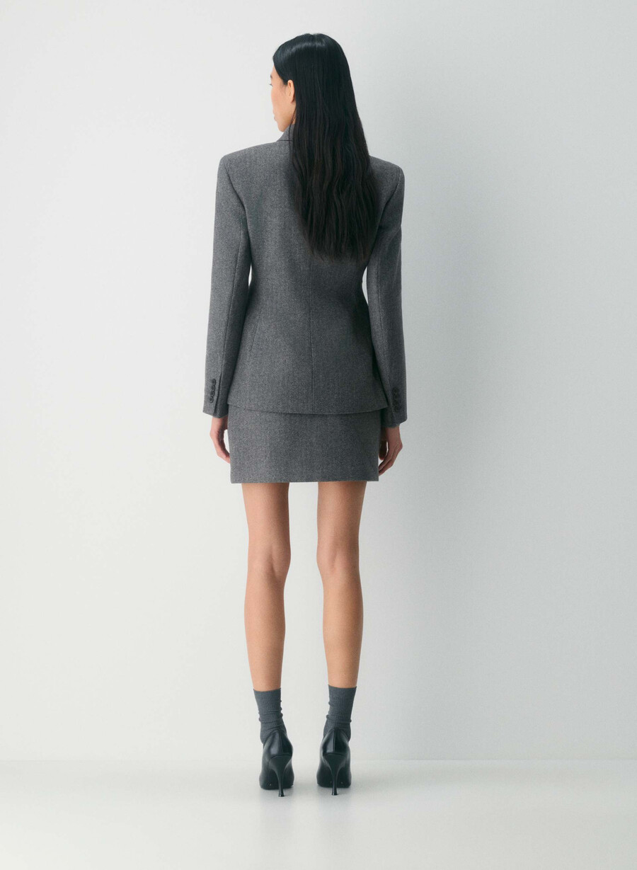 chisel skirt - precision wool chaney blackgrey