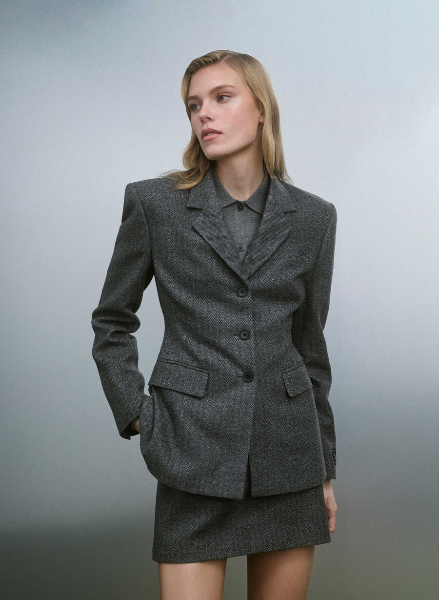 chisel skirt - precision wool chaney blackgrey