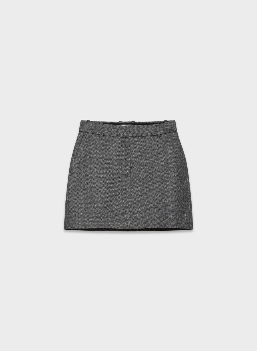 chisel skirt - precision wool chaney blackgrey