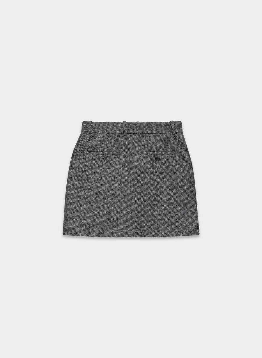 chisel skirt - precision wool chaney blackgrey