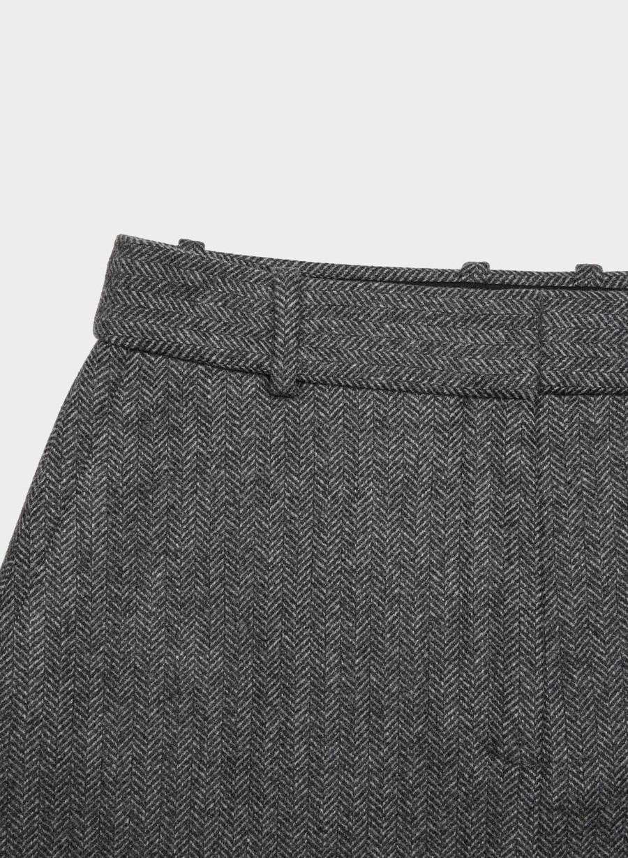 chisel skirt - precision wool chaney blackgrey