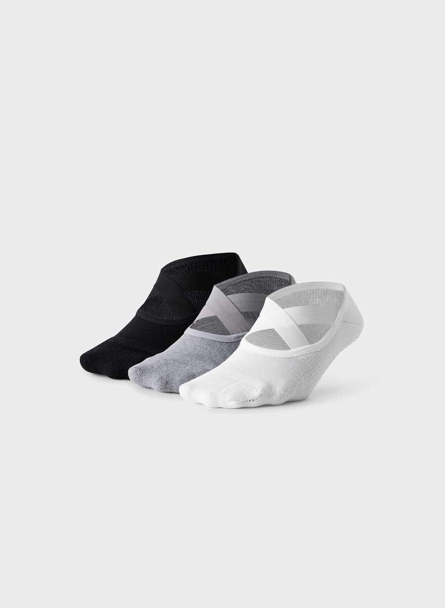 stability pilates sock 3-pack wth ath gr blkcp pk