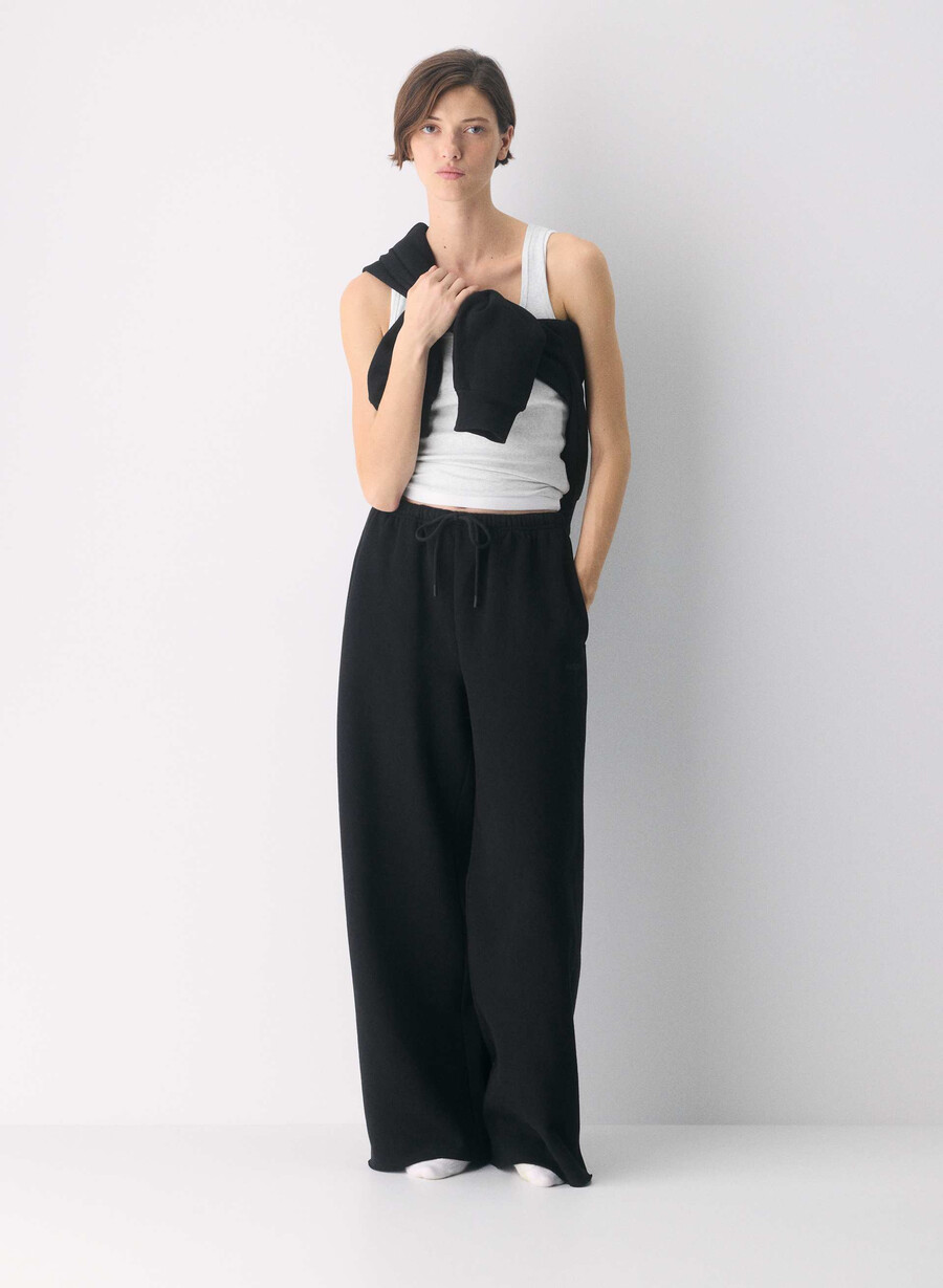 cozy sweatfleece mega flutter sweatpant black