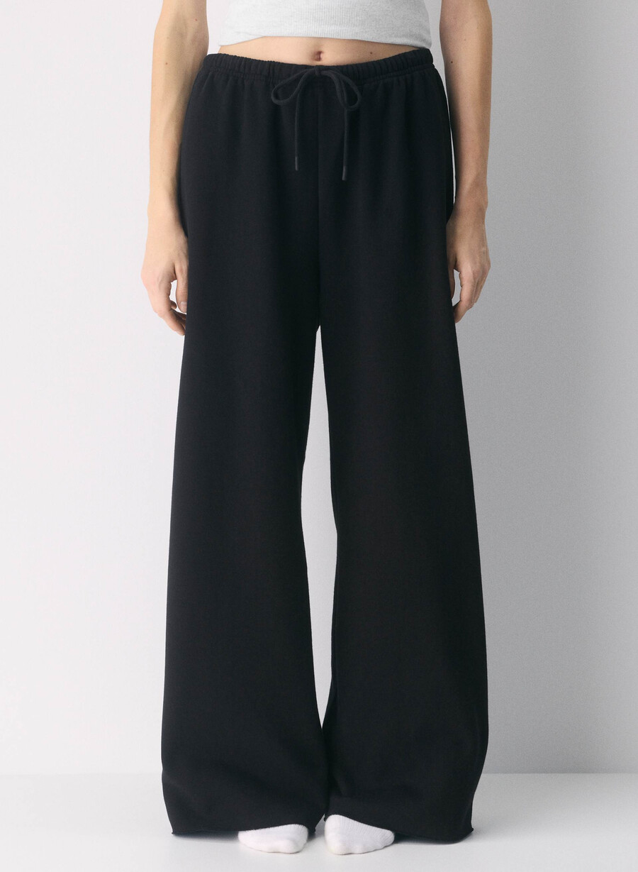 cozy sweatfleece mega flutter sweatpant black