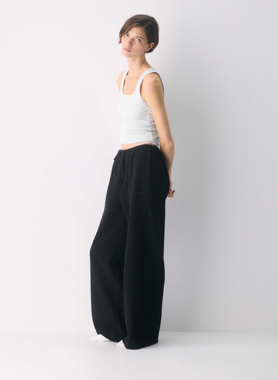 cozy sweatfleece mega flutter sweatpant black