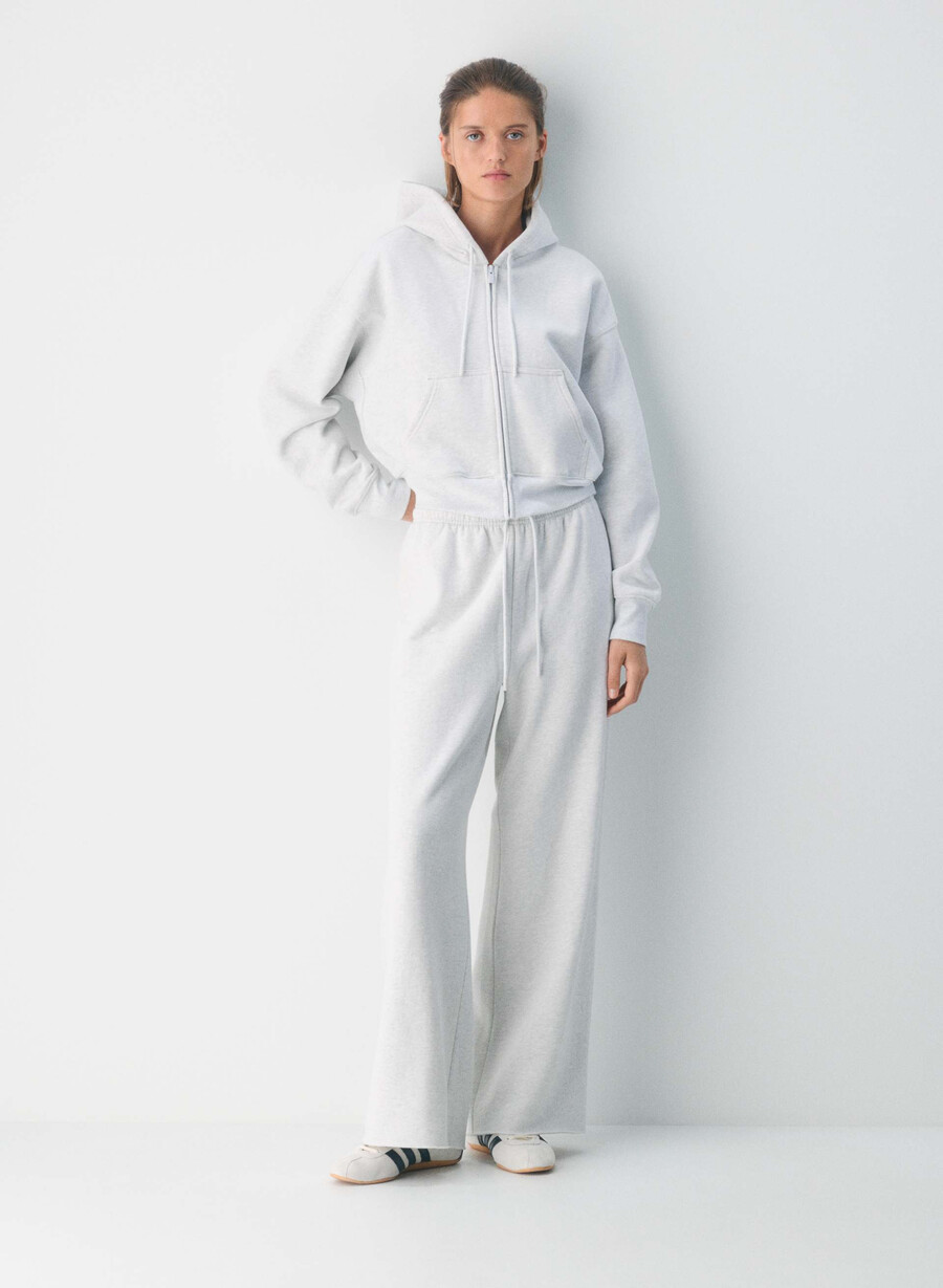 cozy sweatfleece mega flutter sweatpant heather cloud white