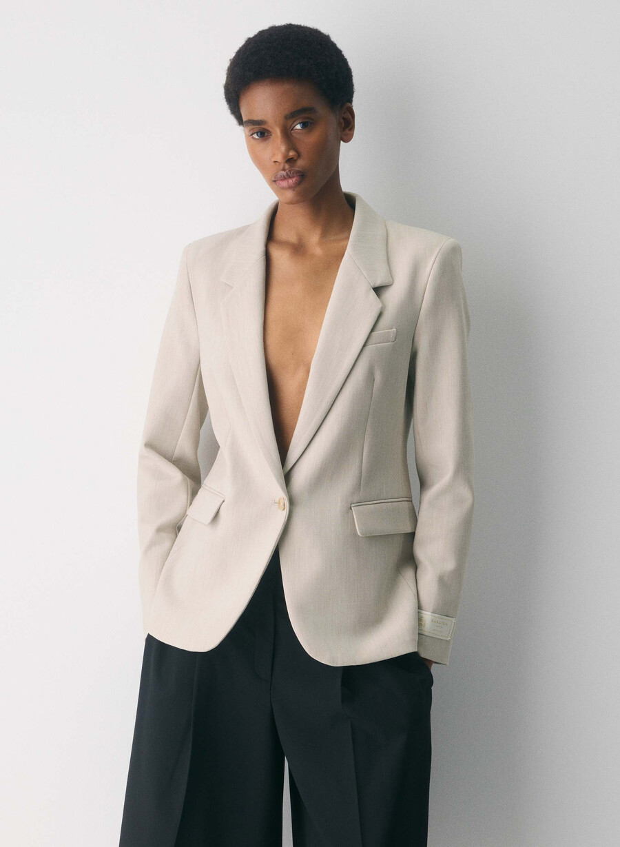 producer blazer - ressential heather matte pearl