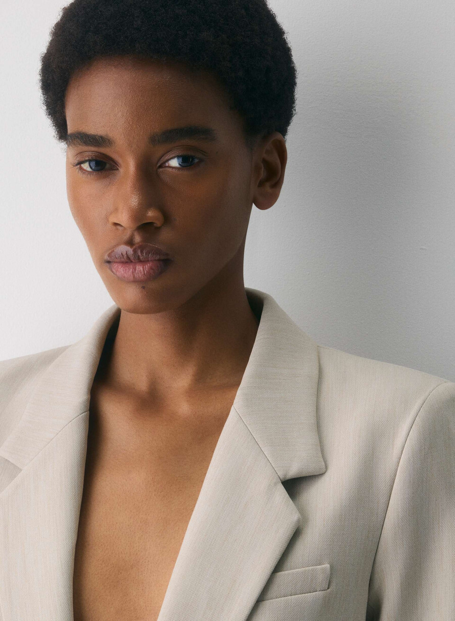 producer blazer - ressential heather matte pearl