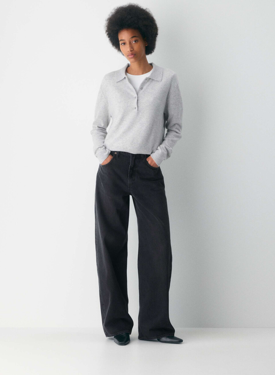 agolde low curve jean black tar