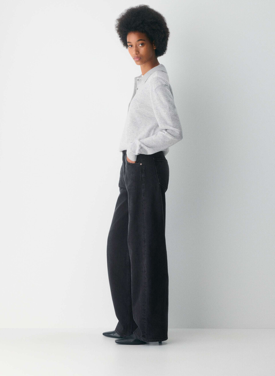 agolde low curve jean black tar